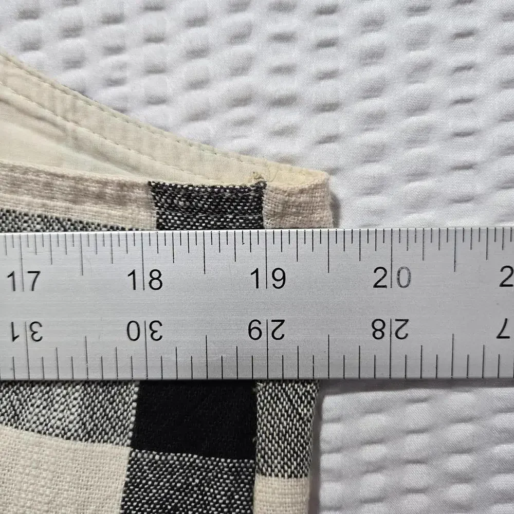 Rachel Roy XXL Black White Gingham Cotton Midi Dress Button Front Pockets - Picture 4 of 9